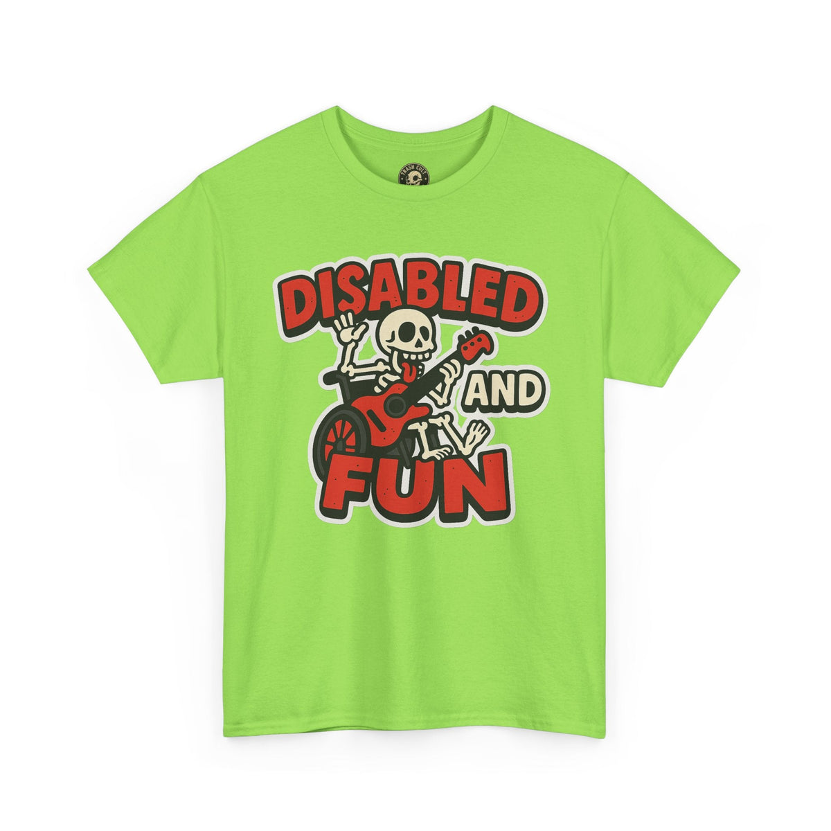 Disabled and Fun Unisex Heavy Cotton Tee, Casual Shirt, Gift for Friends, Music Lovers Gift, Fun T-Shirt, Halloween Wear, Everyday Comfort