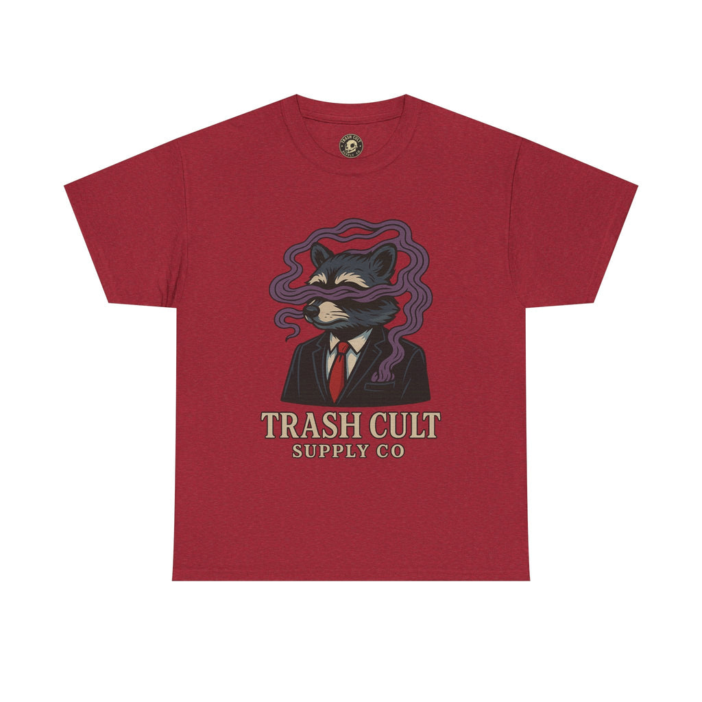 Suited Raccoon Smoke Design – Trash Cult Supply Co | Bold Graffiti Tattoo Tee