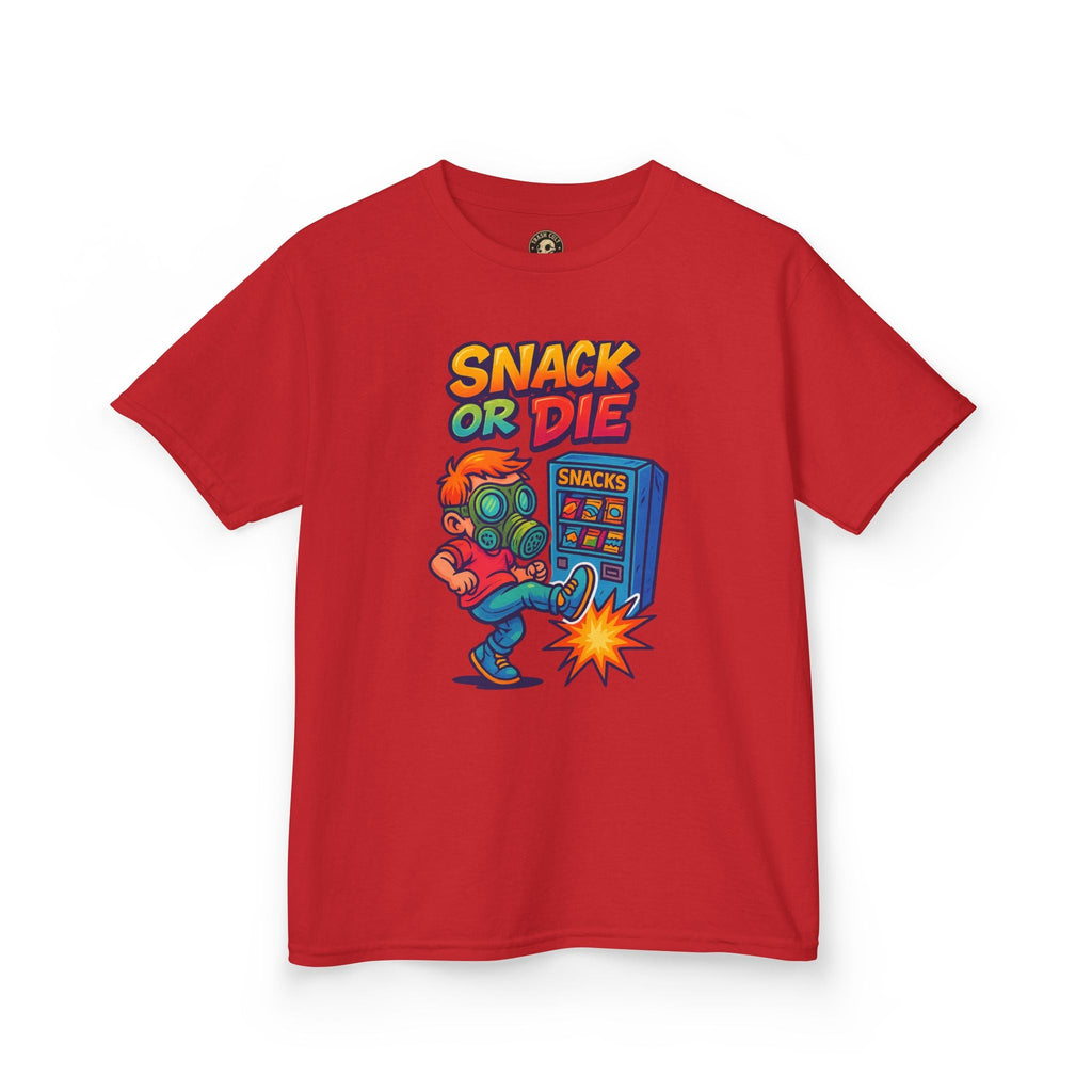 Snack or Die Kids T-Shirt – Funny Retro Gaming Tee for Kids | Playful Cotton Shirt for Snack Lovers