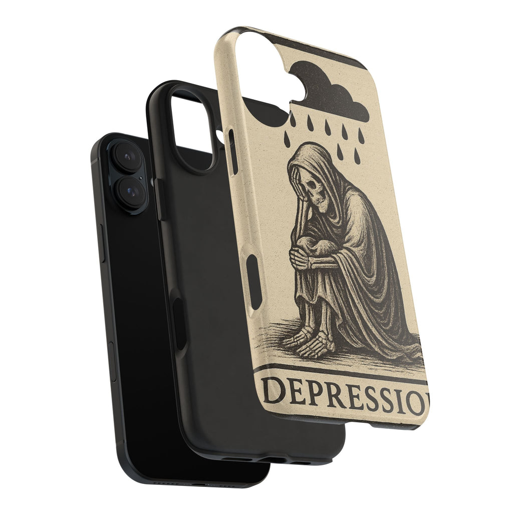 Dark Humor Phone Case, Goth iPhone Cover, Macabre Gift, Depression Art Case, Unique Phone Protector