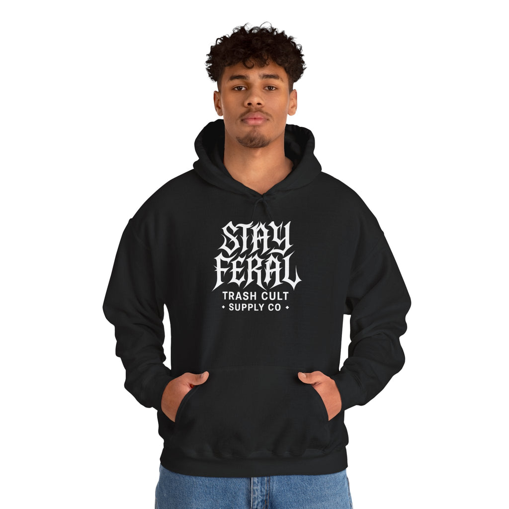 Stay Feral Gothic Hoodie – Trash Cult Supply Co Unisex Pullover