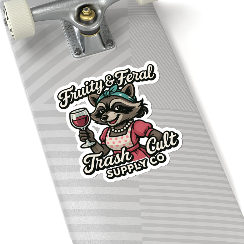 Fruity & Feral Raccoon Stickers, Fun Car Accessories, Cute Laptop Decor, Gift for Animal Lovers, Quirky Home Decor