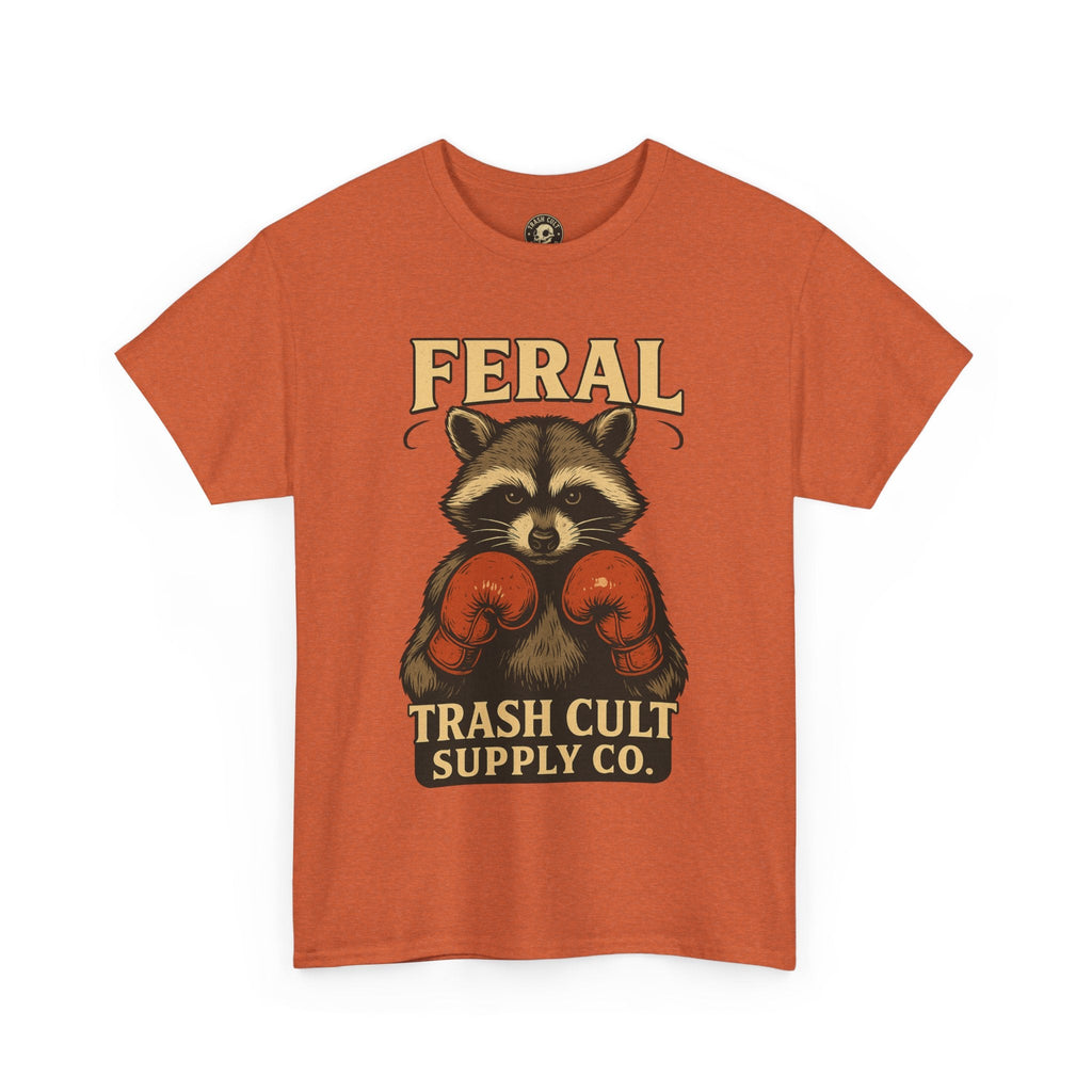 Feral Raccoon Tee - Unisex Heavy Cotton Tee, Cute Animal Shirt, Trendy Graphic Tee, Fun Gift for Animal Lovers, Casual Everyday Wear