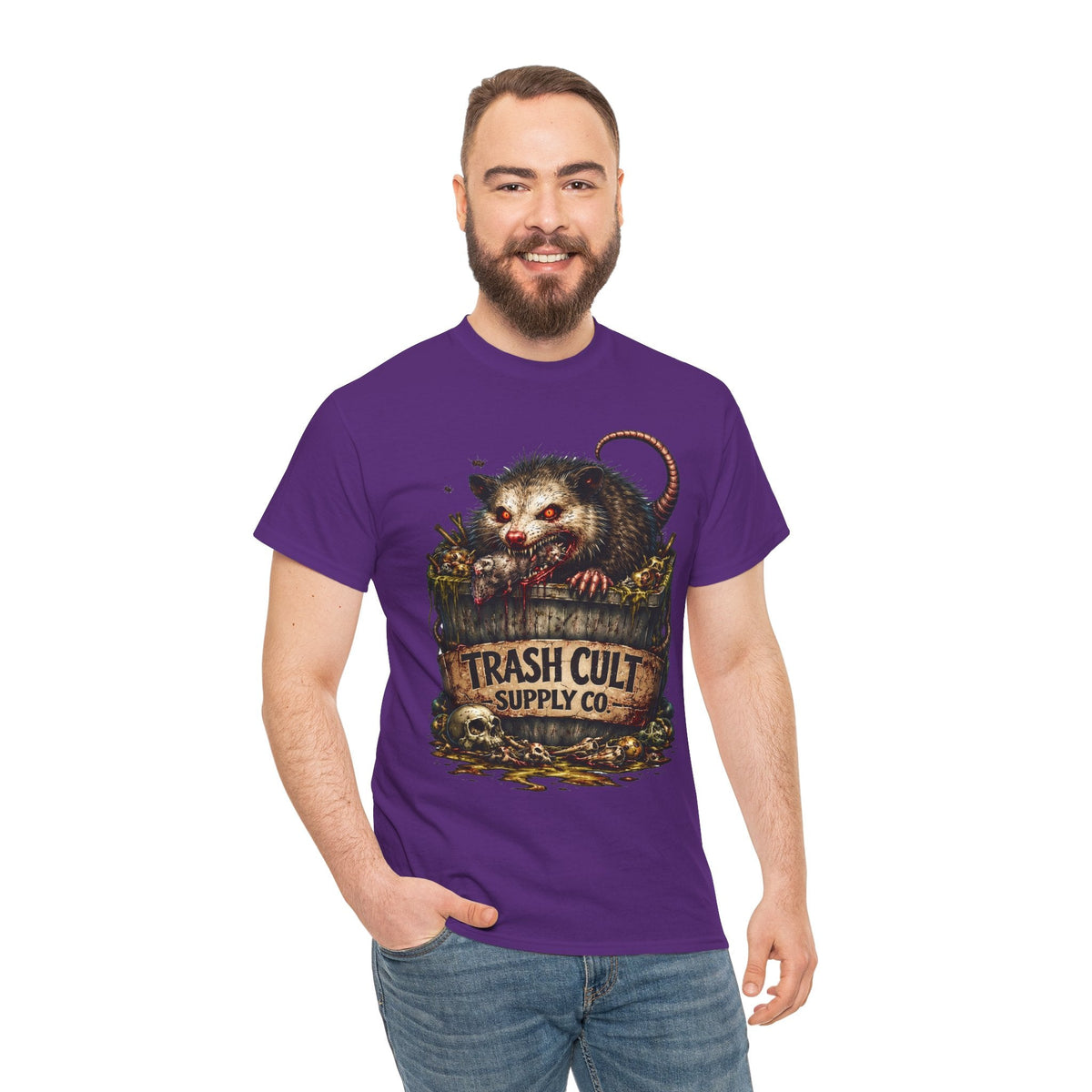 Opossum Trash Cult Tee — Vintage Grunge Wildlife Graphic T-Shirt