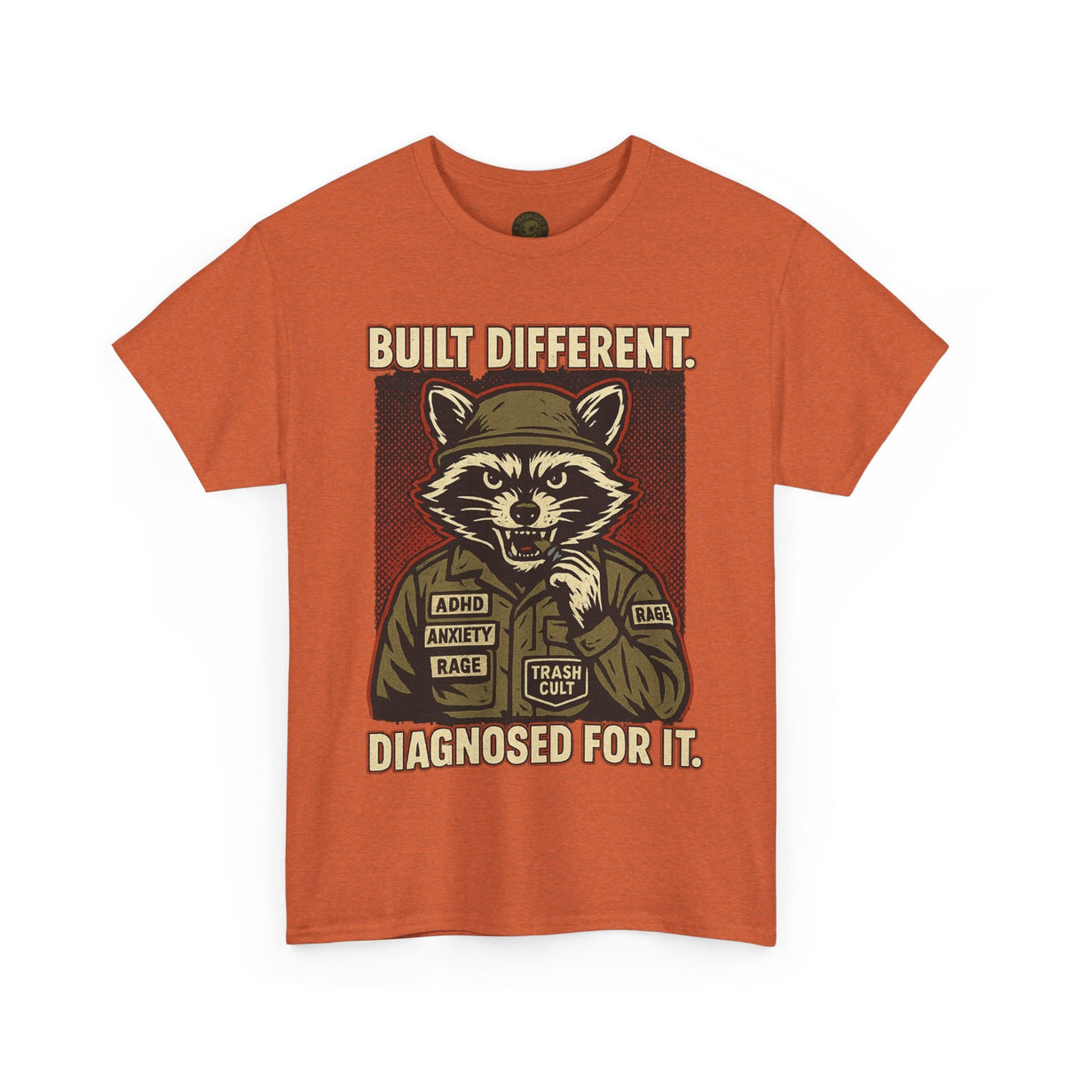 Built Different Diagnosed For It Military Raccoon Shirt – Gildan 5000