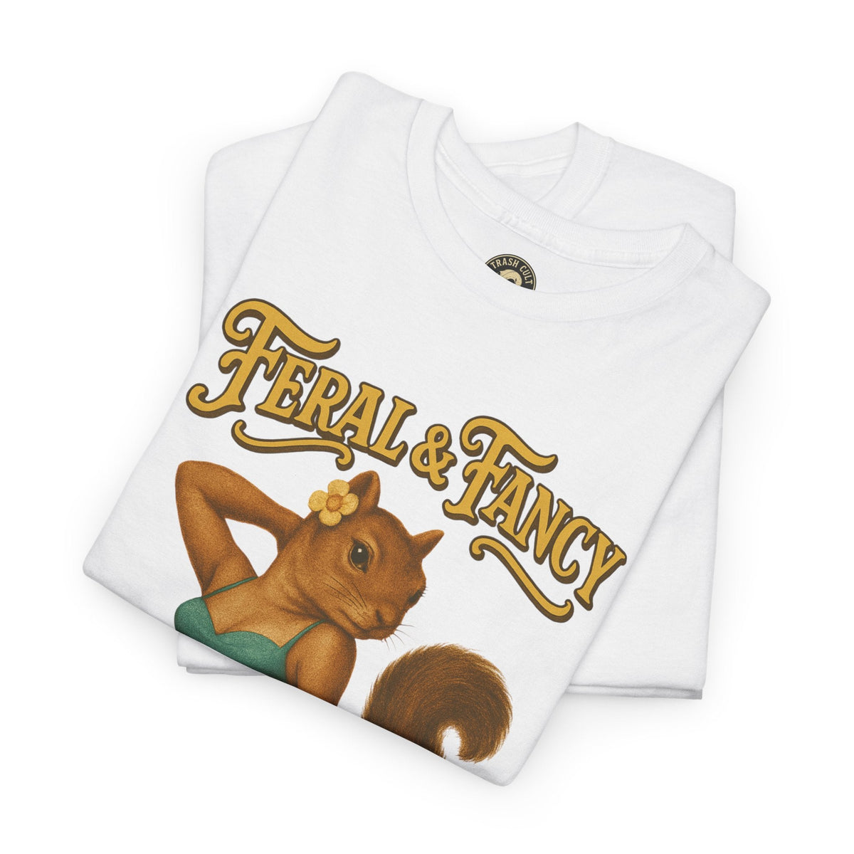 Feral & Fancy Pin-Up Squirrel Shirt – Vintage 1950s Style | Trash Cult Supply Co | Gildan 5000