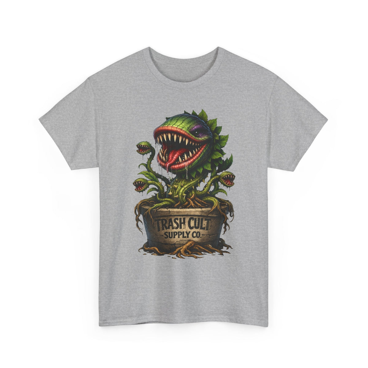 Carnivorous Plant Graphic Tee — "Trash Cult Supply Co." Potted Monster Shirt