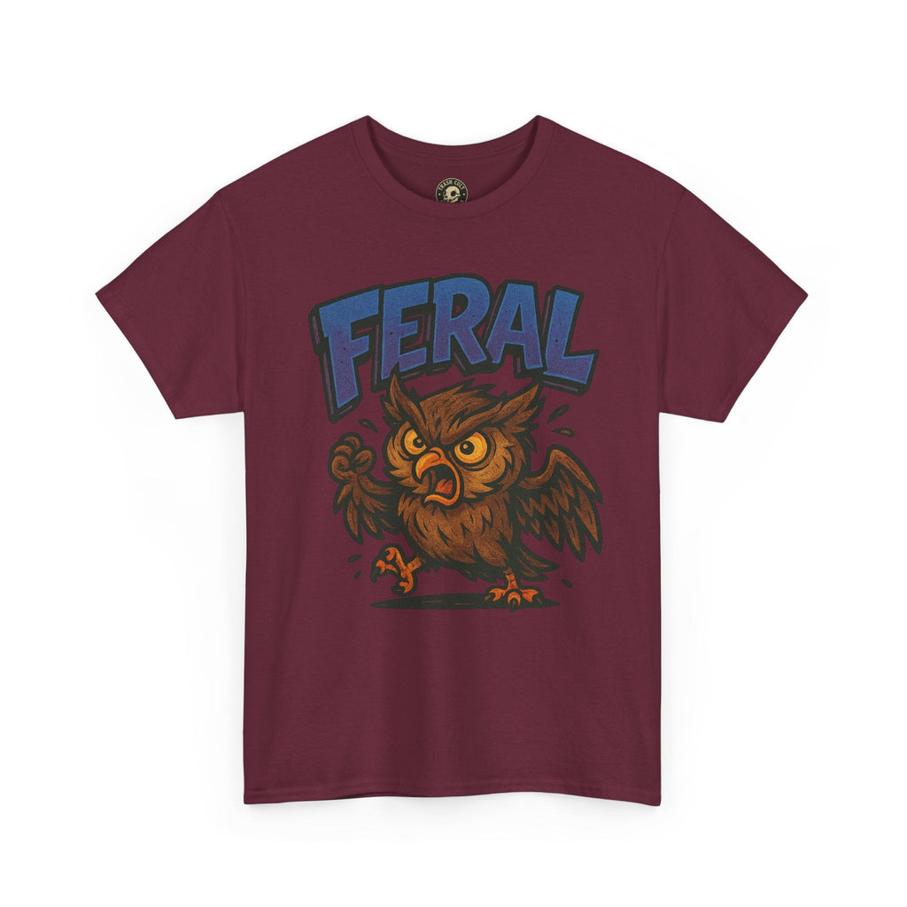 Feral Owl T-Shirt – Bold Animal Graphic Tee | Unisex Cotton Shirt for Bird Nerds & Chaos Lovers