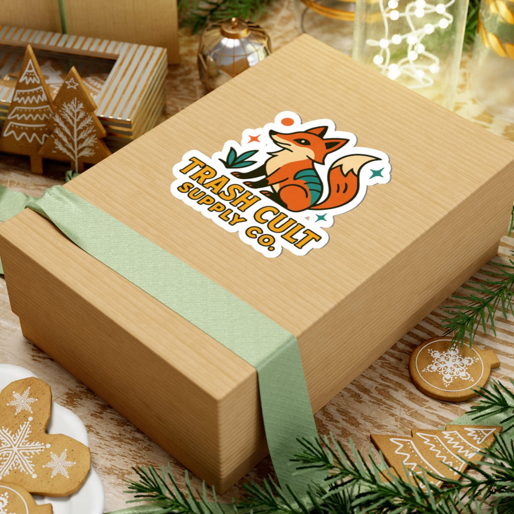 Fox Illustration Kiss-Cut Stickers - Fun Decor for Laptops, Water Bottles, Journals, Gifts for Animal Lovers, Unique Home Accents