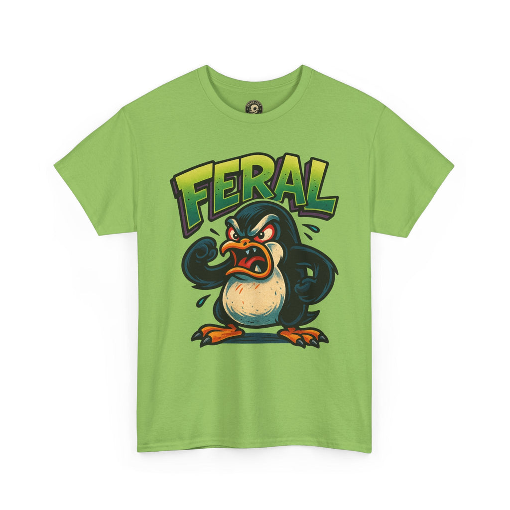 Feral Penguin T-Shirt – Funny Unisex Cotton Tee | Bold Animal Graphic Shirt, Quirky Gift Idea