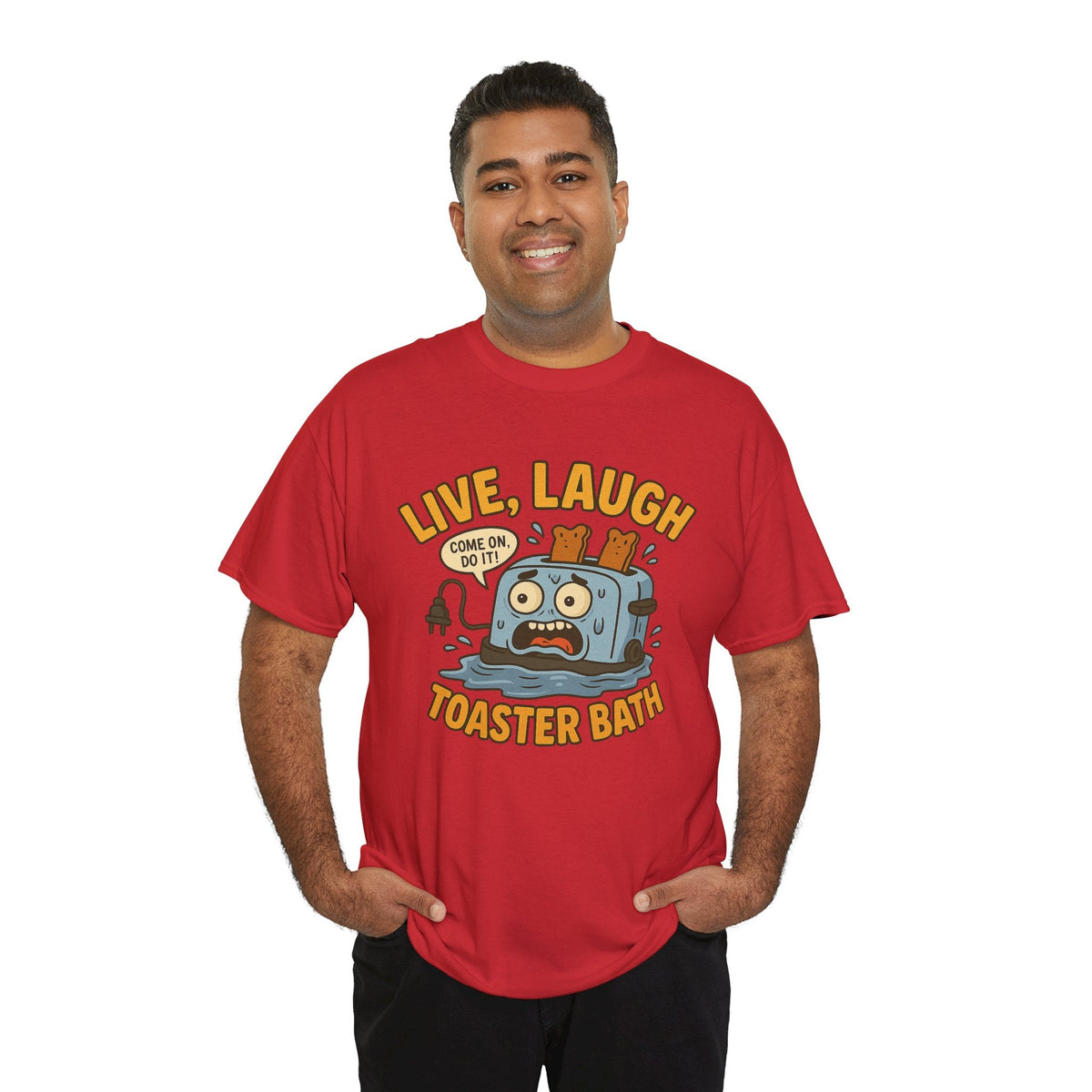 Funny Toaster Bath Tee, Humorous Unisex Shirt, Gift for Friends, Lightweight Cotton Tee, Birthday Party Outfit