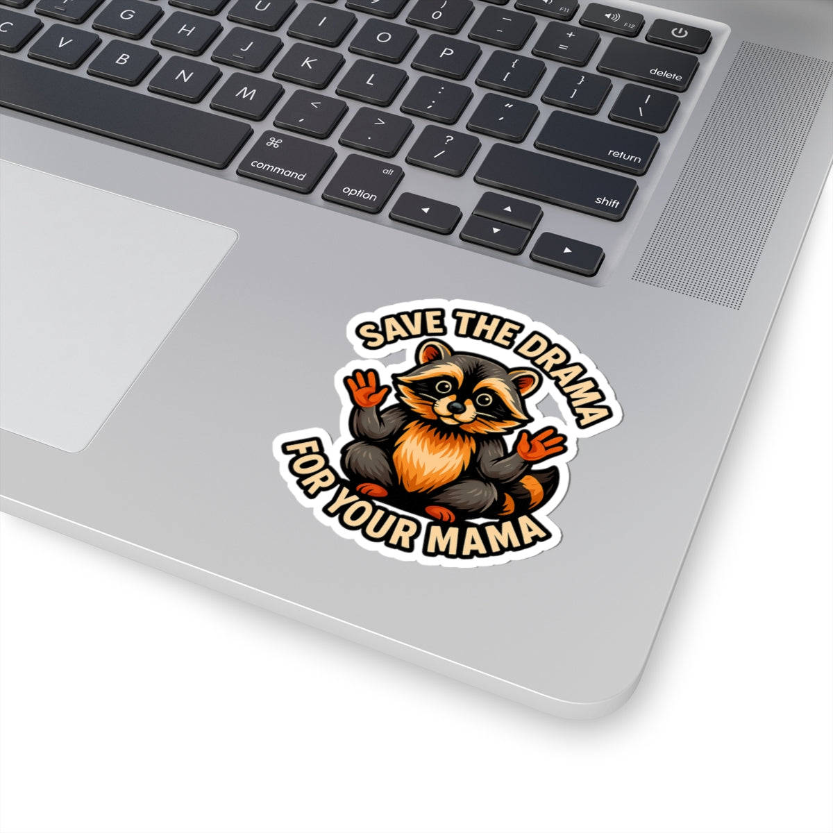 Save the Drama Raccoon Stickers, Cute Animal Art, Quirky Gift for Parents, Laptop Decor, Funny Quote Stickers