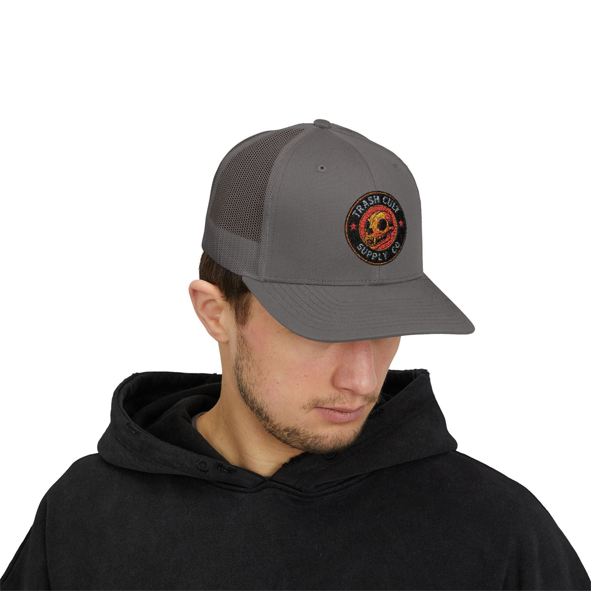 Trash Cult Supply Co. Trucker Hat – Embroidered Logo Snapback Cap
