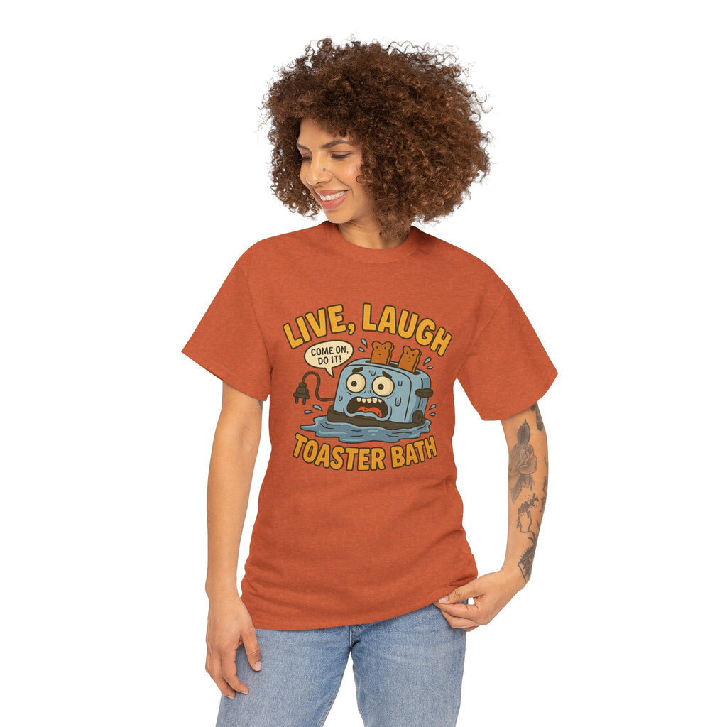 Funny Toaster Bath Tee, Humorous Unisex Shirt, Gift for Friends, Lightweight Cotton Tee, Birthday Party Outfit