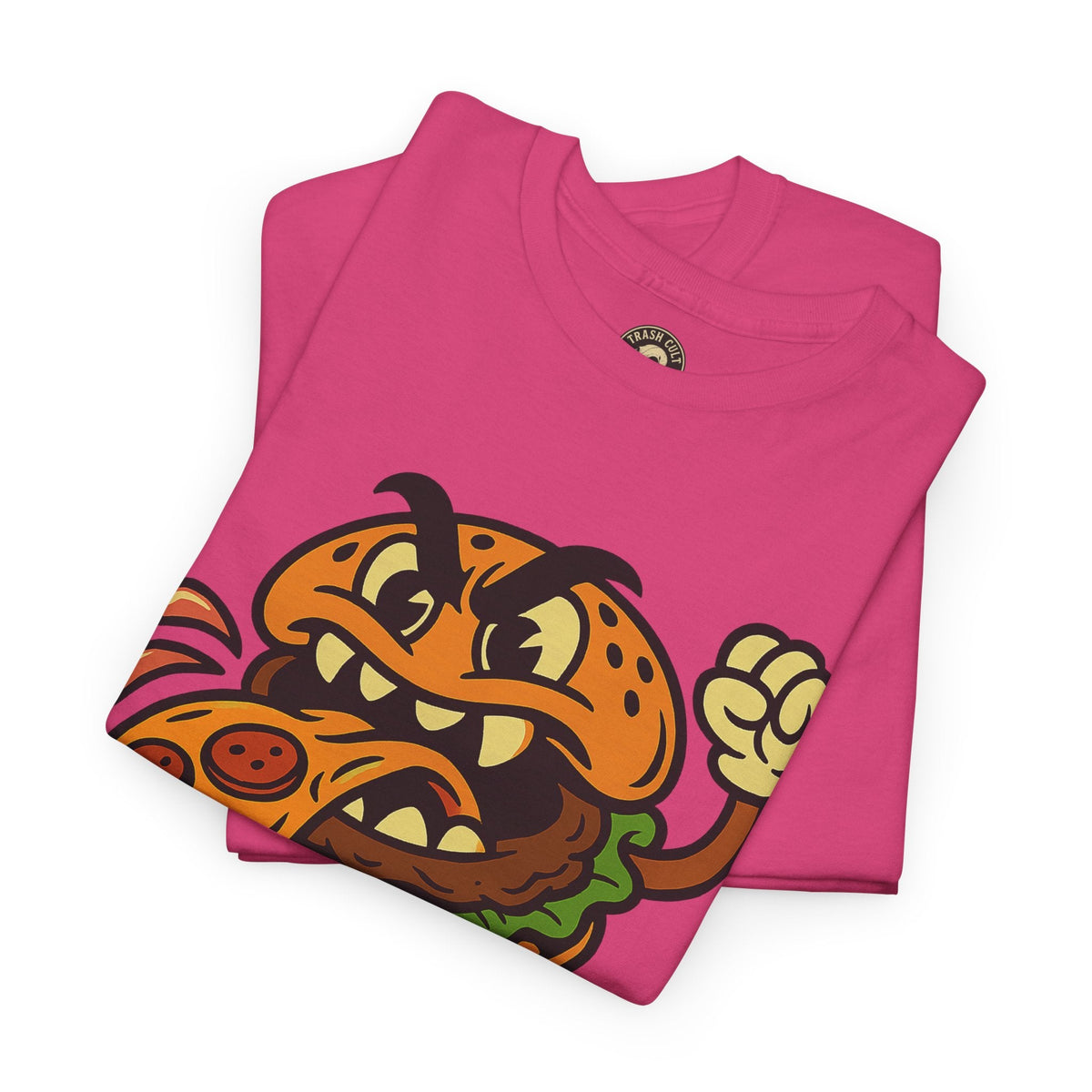 Angry Burger Pizza Spitter Tee – Trash Cult Supply Co | Gildan 5000 Shirt