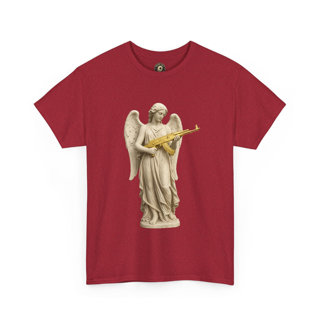 Marble Angel with Gold AK-47 T-Shirt – Gildan 5000 Divine Chaos Tee