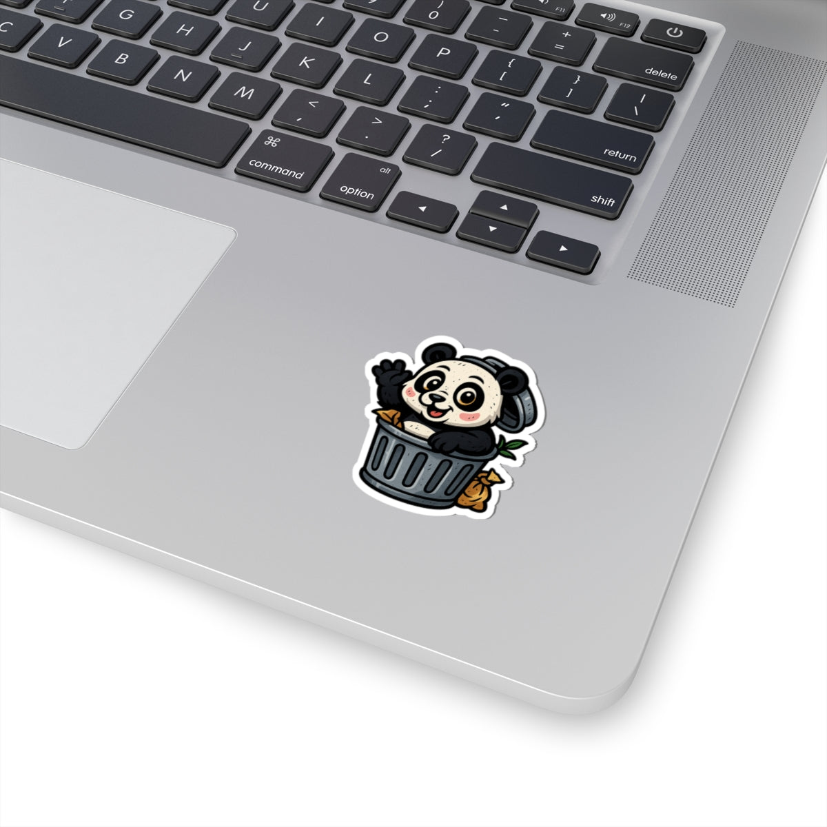 Cute Panda Garbage Kiss-Cut Stickers, Fun Laptop Decals, Adorable Gifts for Kids, Kawaii Decor, Animal Lover Stickers