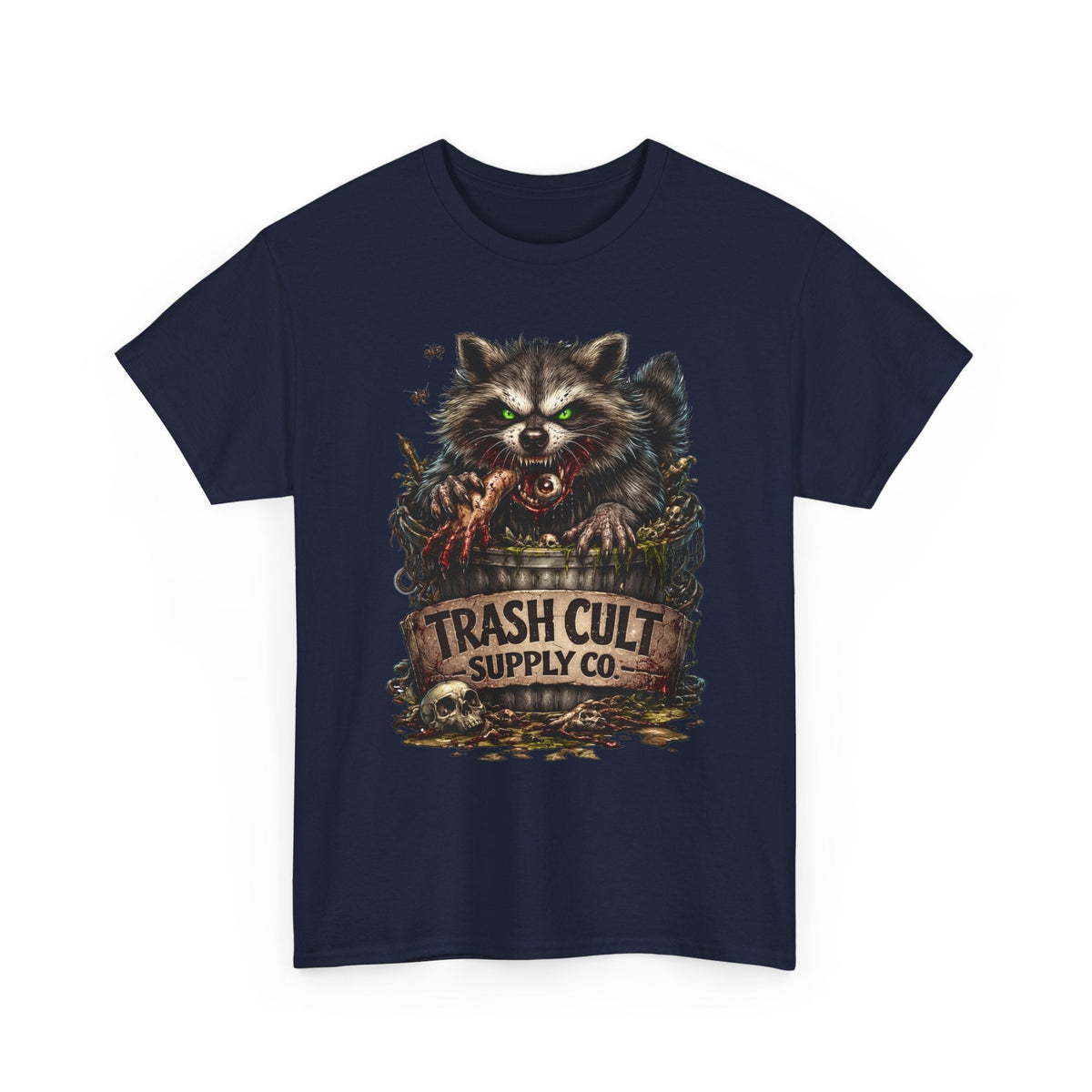 Raccoon 'Trash Cult Supply Co.' Graphic Tee — Vintage Grunge Animal Streetwear