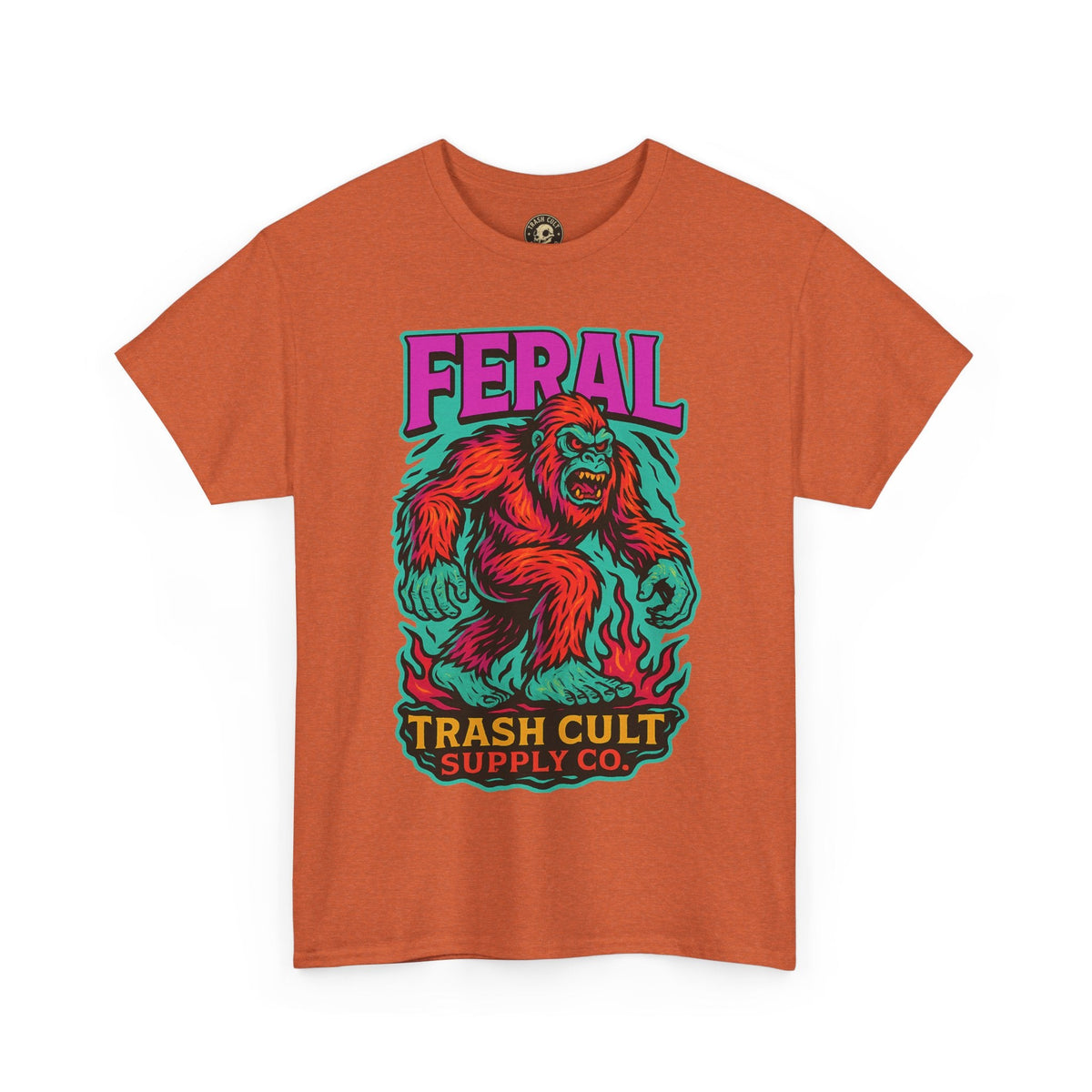 FERAL Bigfoot Shirt – Trashcore Bold Colors | Trash Cult Supply Co | Gildan 5000 Tee