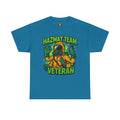 Hazmat Team Veteran T-Shirt – Neon New School Biohazard Graphic Tee | Gildan 5000 Sci-Fi Cotton Shirt