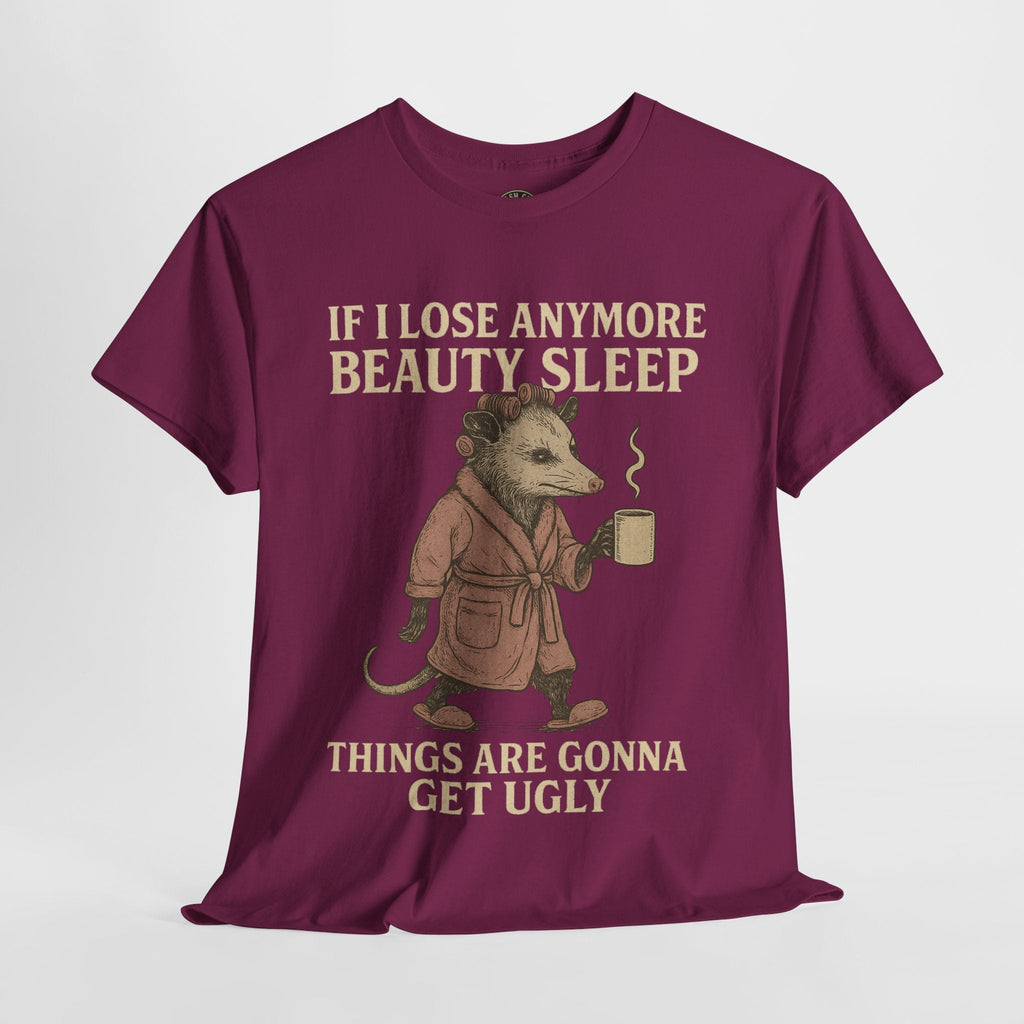 Funny Unisex Heavy Cotton Tee - "If I Lose Anymore Beauty Sleep, Things Are Gonna Get Ugly" - Gift, Sleepwear, Humor, Casual Wear, [...]