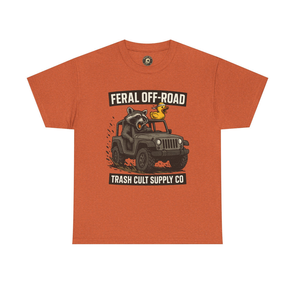 Feral Off-Road Raccoon Jeep Shirt – Mud Slinging Chaos | Trash Cult Supply Co | Gildan 5000 Tee