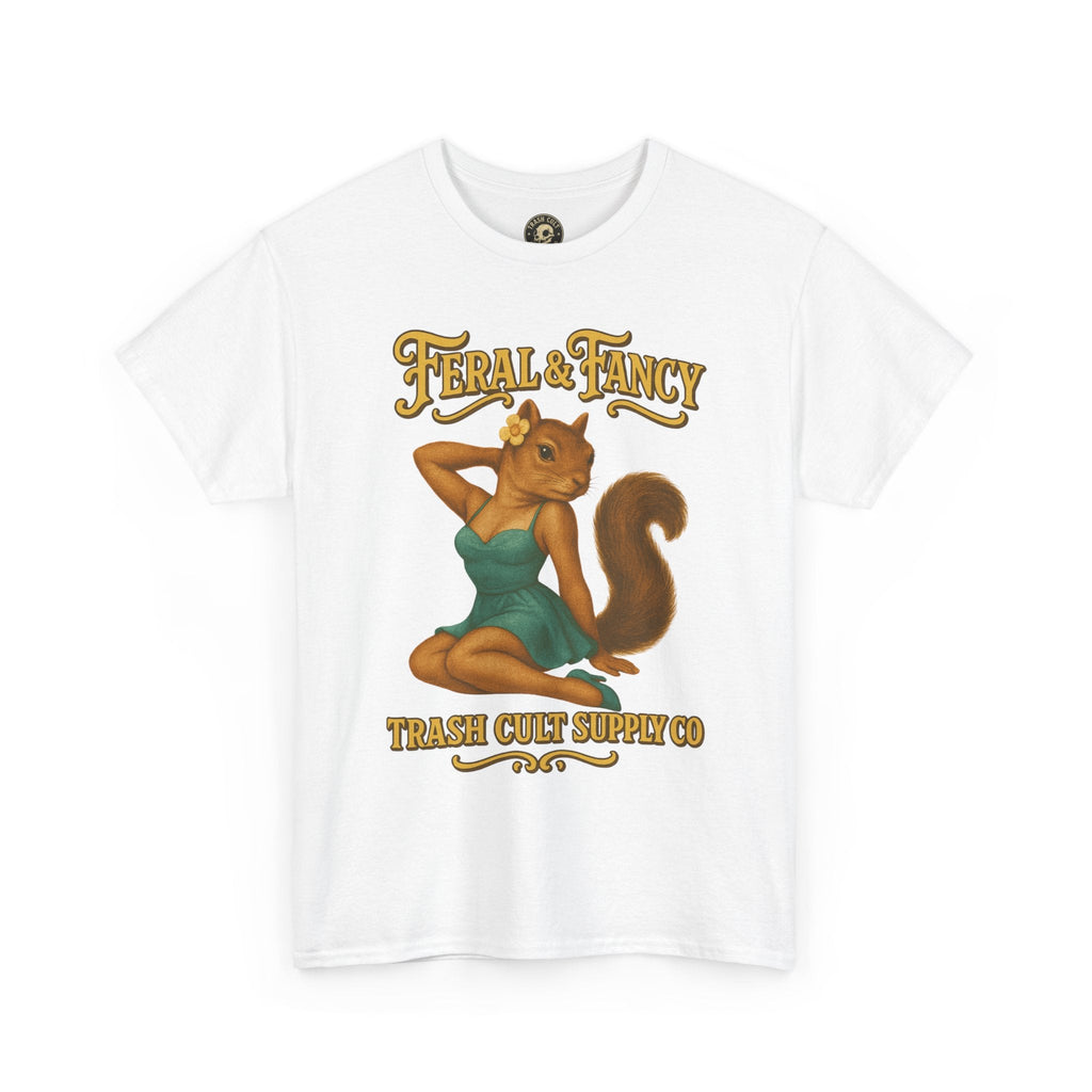 Feral & Fancy Pin-Up Squirrel Shirt – Vintage 1950s Style | Trash Cult Supply Co | Gildan 5000
