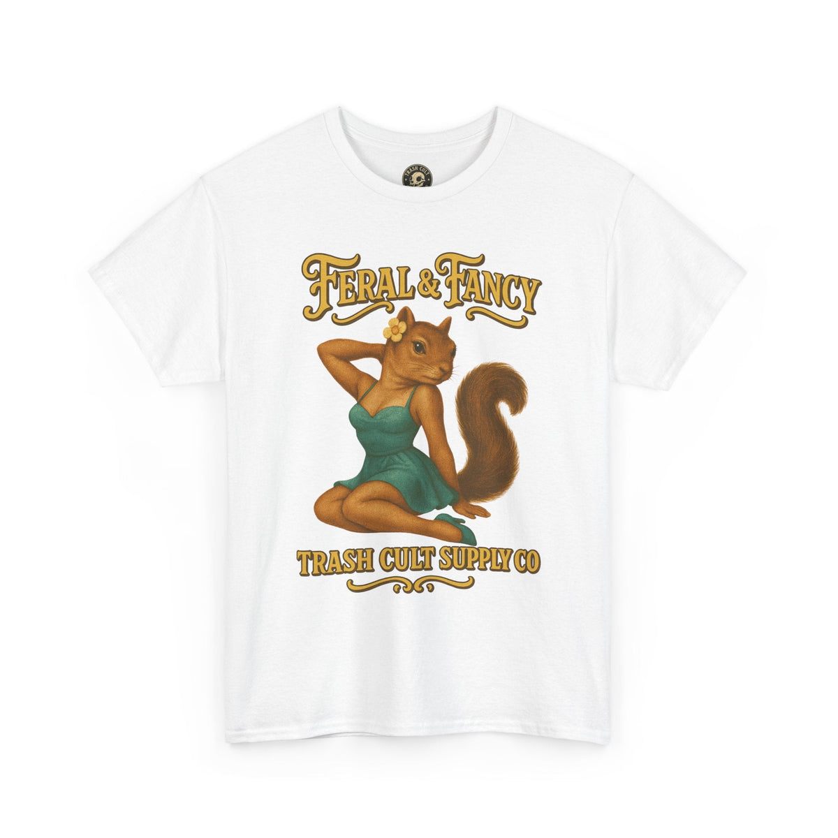 Feral & Fancy Pin-Up Squirrel Shirt – Vintage 1950s Style | Trash Cult Supply Co | Gildan 5000