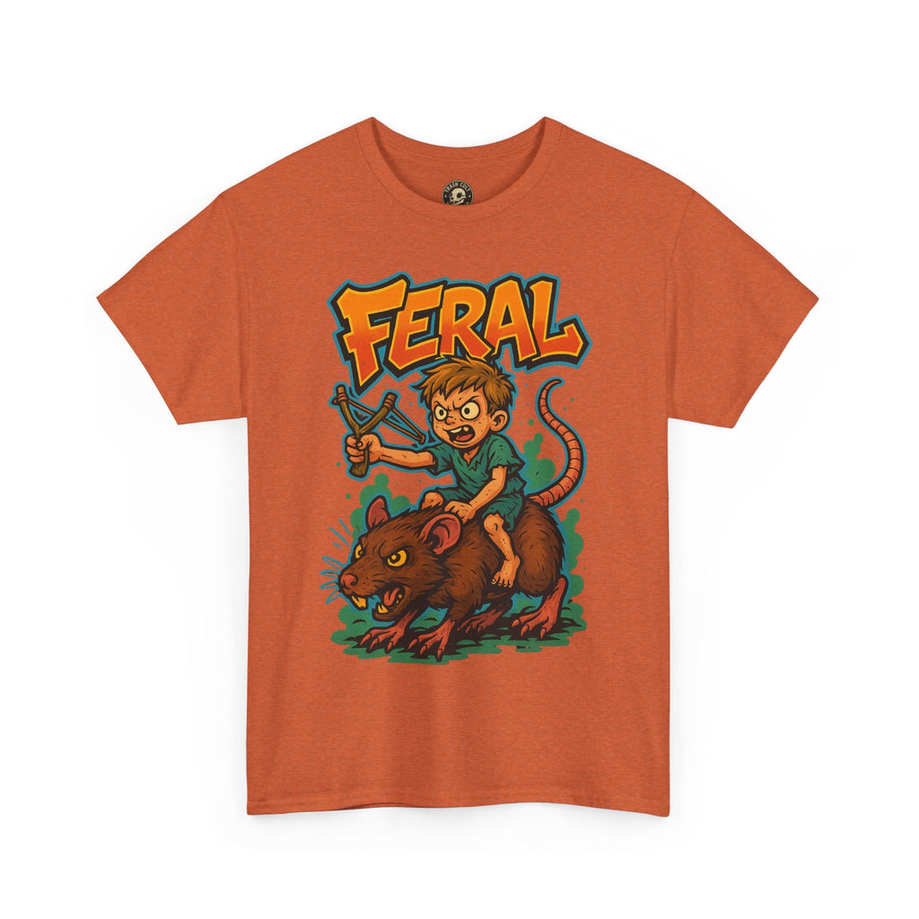 FERAL Graffiti Rat Rider T-Shirt – Bold New School Streetwear | Gildan 5000 Chaos Graphic Tee