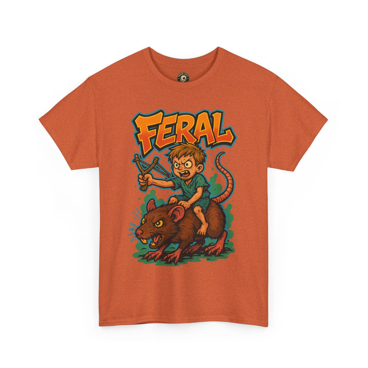 FERAL Graffiti Rat Rider T-Shirt – Bold New School Streetwear | Gildan 5000 Chaos Graphic Tee