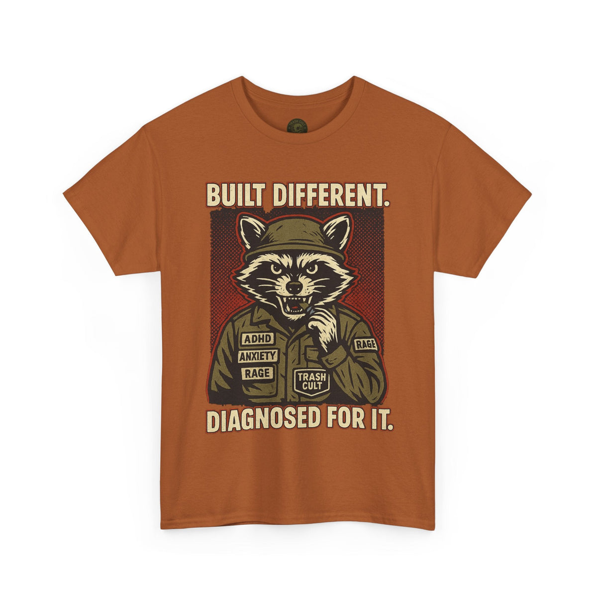 Built Different Diagnosed For It Military Raccoon Shirt – Gildan 5000