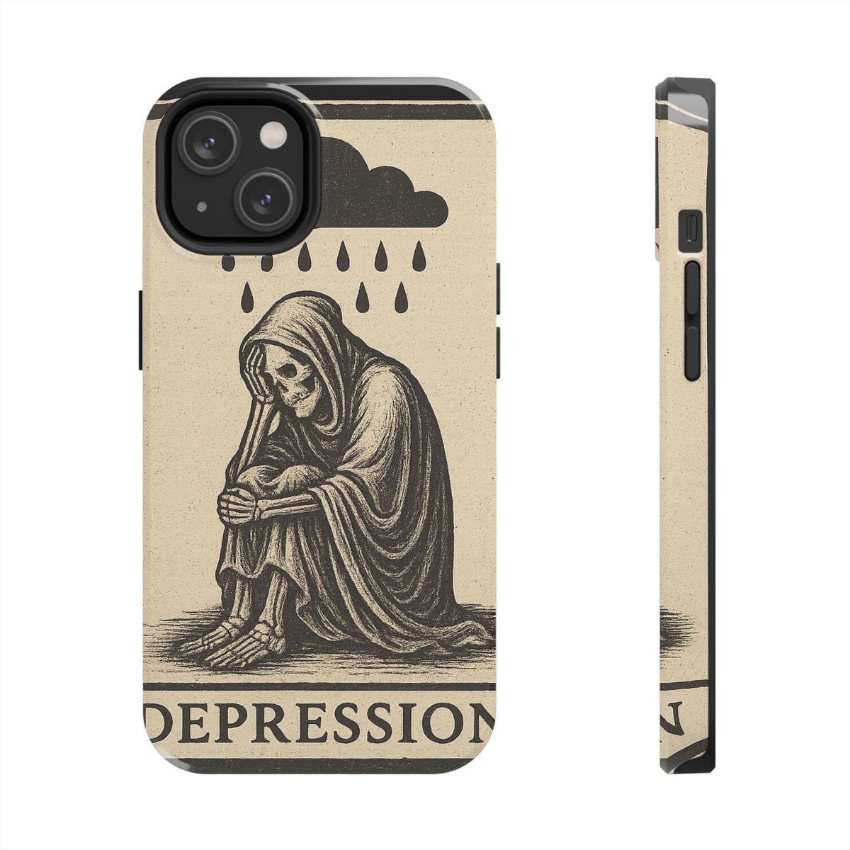 Dark Humor Phone Case, Goth iPhone Cover, Macabre Gift, Depression Art Case, Unique Phone Protector