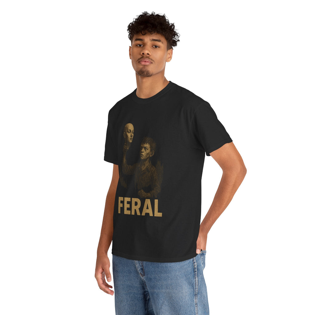 FERAL Mannequin Head T-Shirt – Vintage Post-Apocalyptic Graphic Tee | Gildan 5000 Cotton Shirt