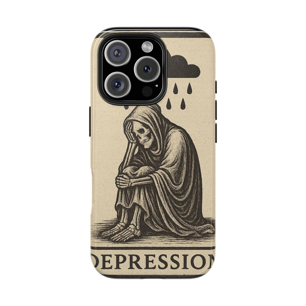 Dark Humor Phone Case, Goth iPhone Cover, Macabre Gift, Depression Art Case, Unique Phone Protector