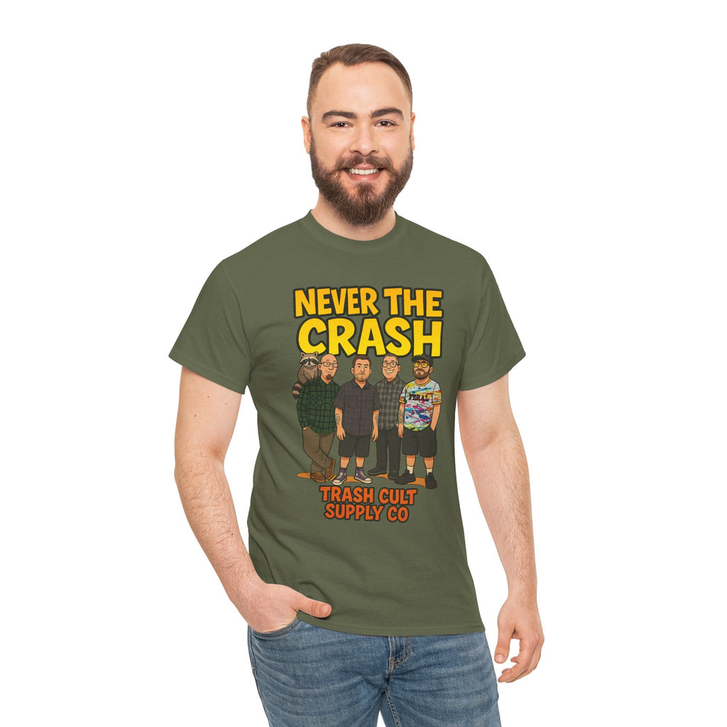 Never The Crash Band Shirt – Bold Graffiti Logo Tee - EXCLUSIVE | Gildan 5000