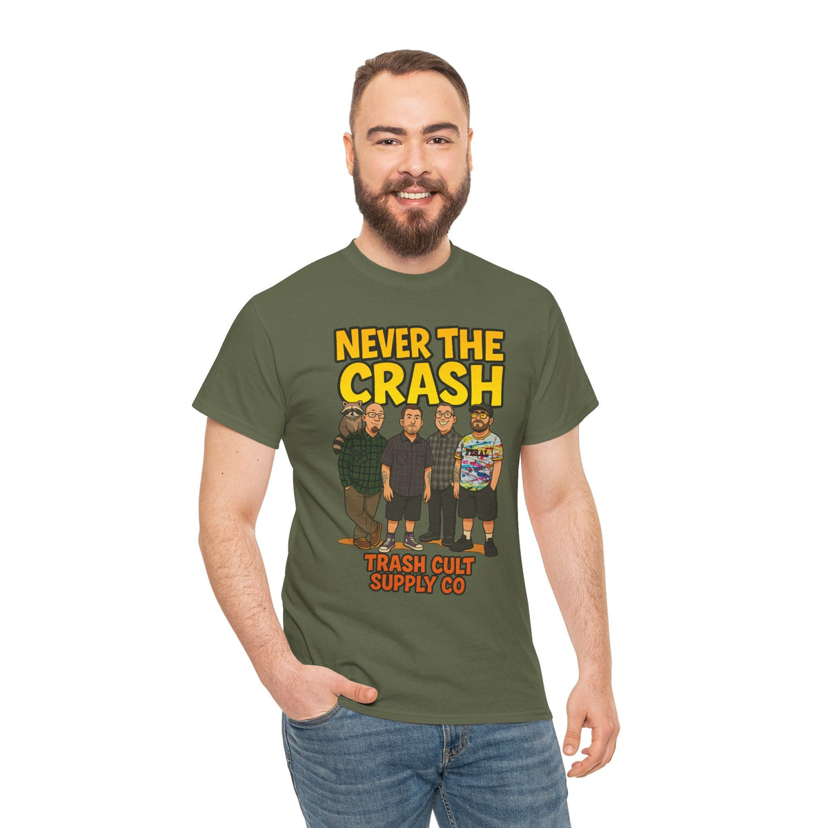 Never The Crash Band Shirt – Bold Graffiti Logo Tee - EXCLUSIVE | Gildan 5000