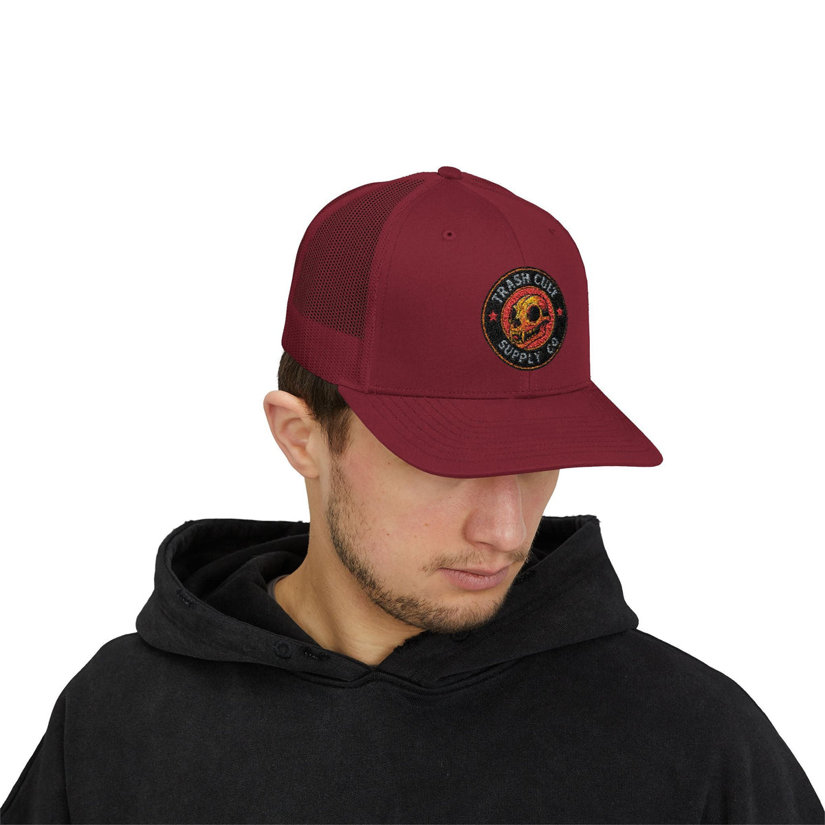 Trash Cult Supply Co. Trucker Hat – Embroidered Logo Snapback Cap