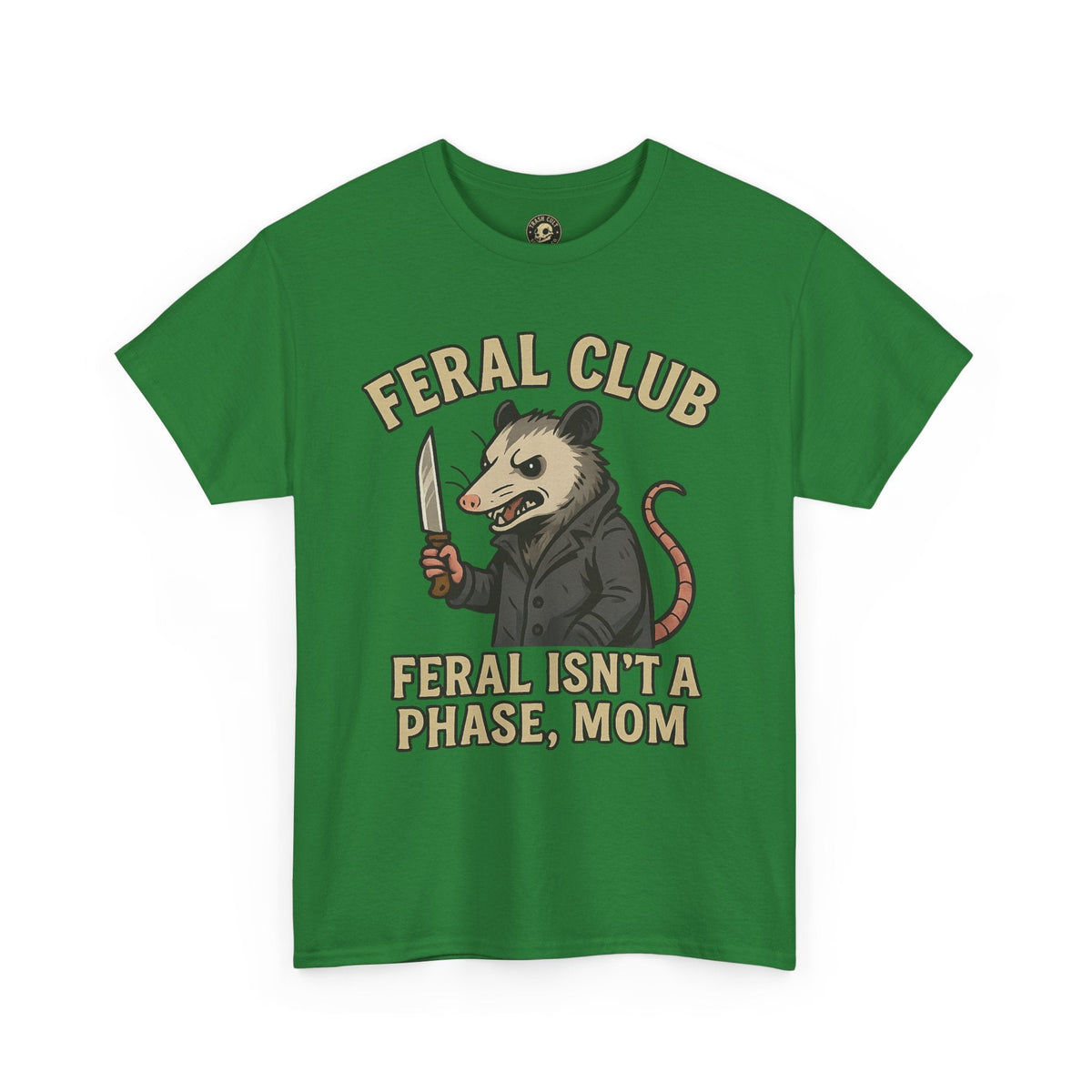 Feral Club Tee - Unisex Heavy Cotton Shirt, Funny Graphic T-Shirt, Gift for Mom, Casual Wear, Easygoing Lifestyle