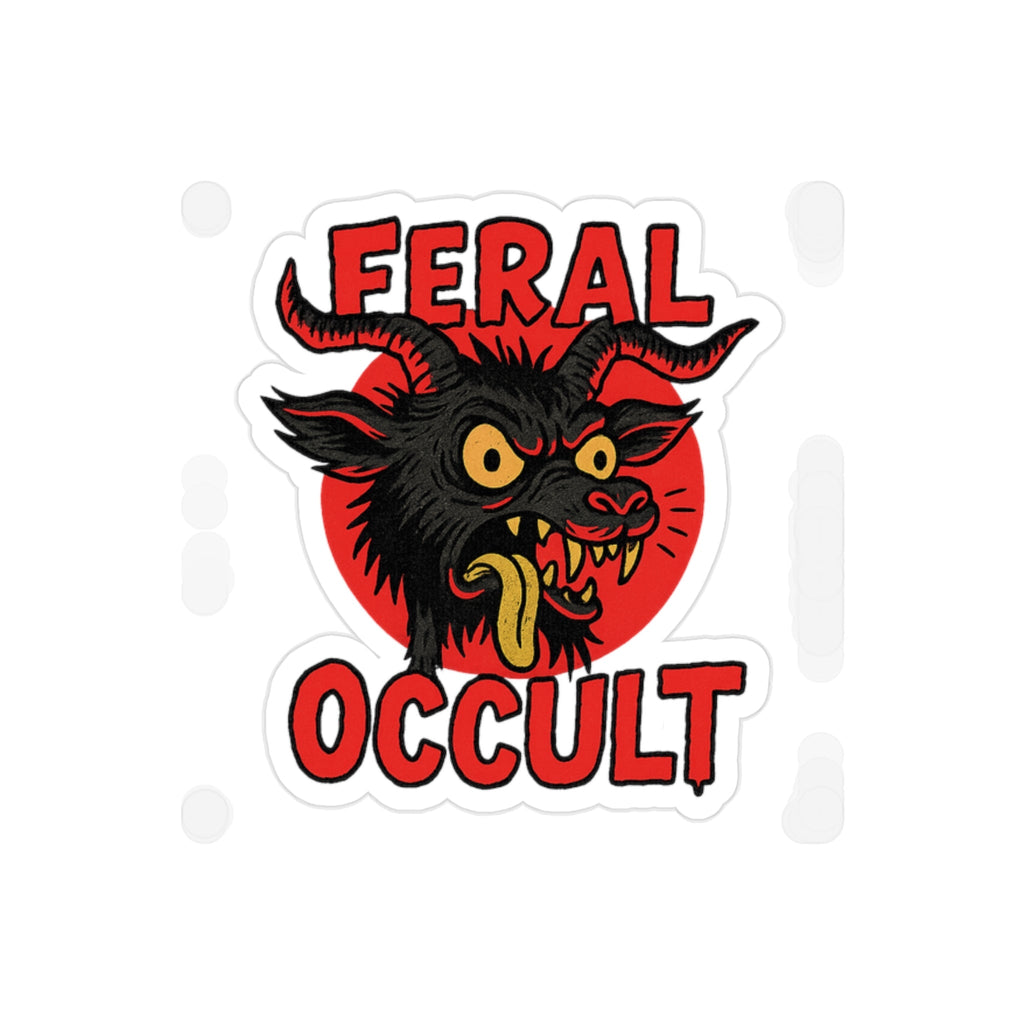 Feral Occult Die-Cut Outdoor Stickers, Unique Laptop Decal, Car Sticker, Witchy Decor, Gift for Occult Lovers
