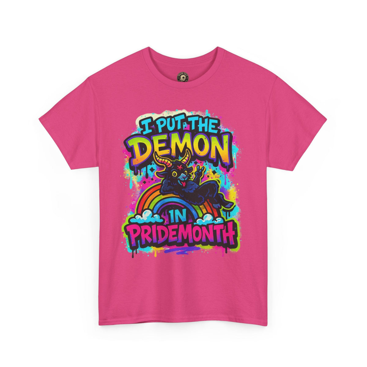 Pride Month Unisex Tee - I Put the Demon in Pride Month, LGBTQ+ Apparel, Rainbow Shirt, Festival Wear, Gift for Allies & Activists