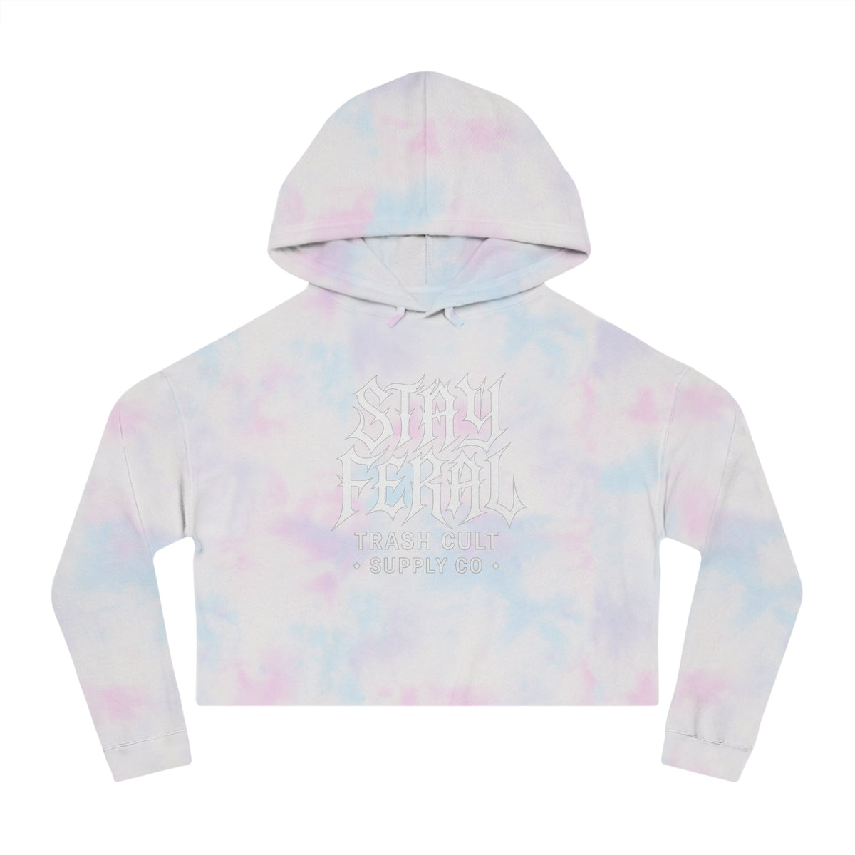 Camo Cropped Sweatshirt - Stay Feral, Trendy Streetwear, Gift for Her, Casual Outfit, Music Festival Apparel, Edgy Fashion