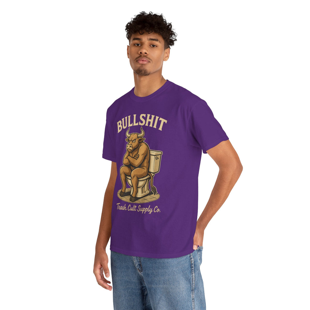 “BULLSHIT” Angry Bull Toilet Tee – Trash Cult Supply Co. | Gildan 5000 T-Shirt