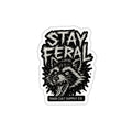 Stay Feral Die-Cut Stickers | Cool Raccoon Graphic Decals for Laptops, Water Bottles, Journals, and Skateboards