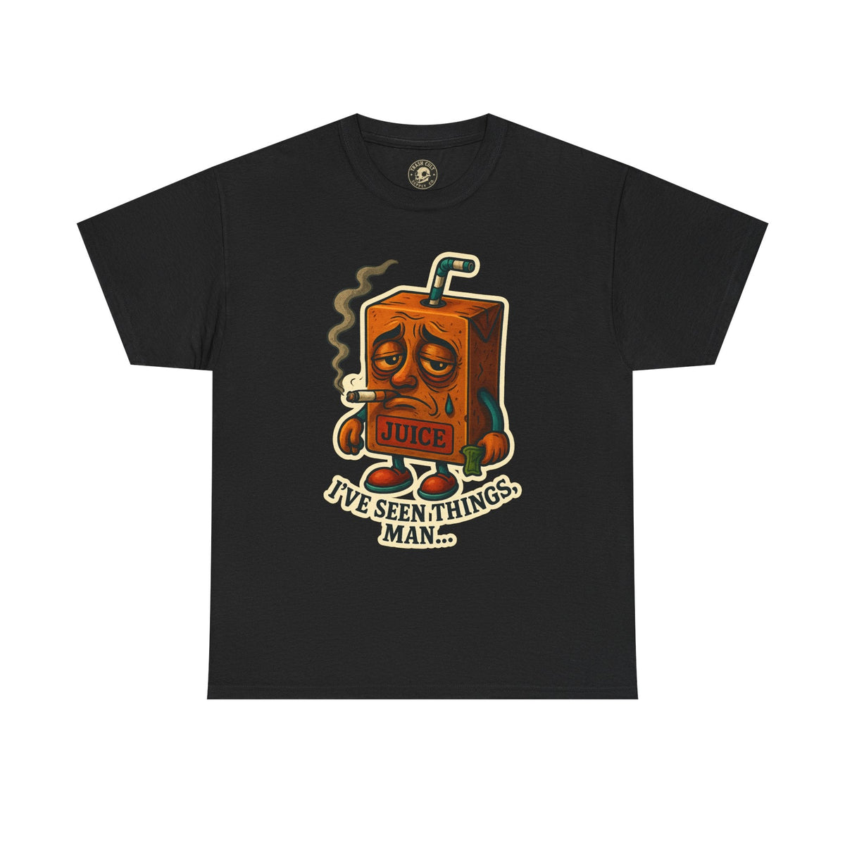 Juice Box Graphic Tee - I've Seen Things Man, Funny T-Shirt, Gift for Friends, Unisex Cotton Tee, Humor Merchandise