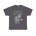 T-Shirt — 'Eternally Exhausted' Sloth Graphic Tee (Funny Coffee Lover Gift)