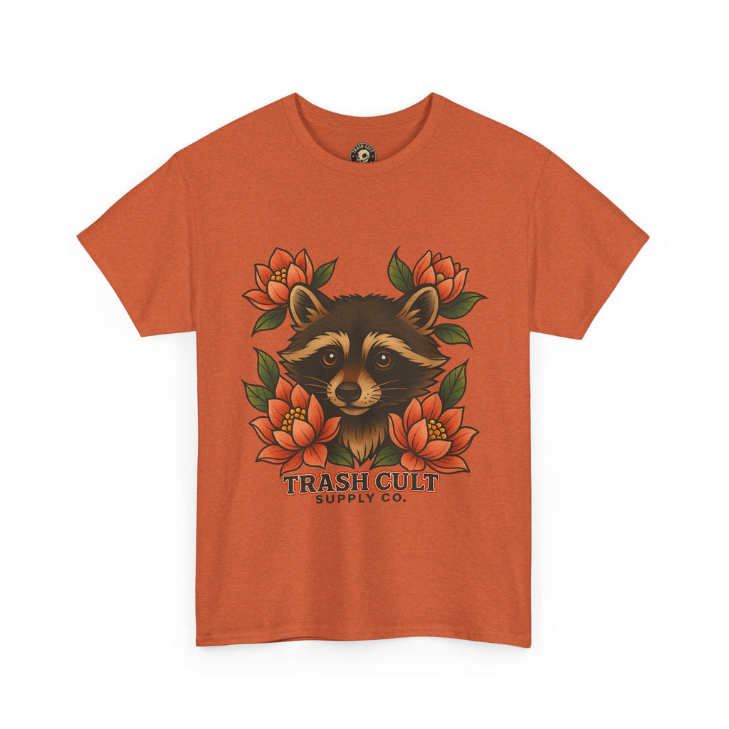 Neo-Traditional Raccoon & Lotus Tattoo Shirt – Trash Cult Supply Co. – Gildan 5000
