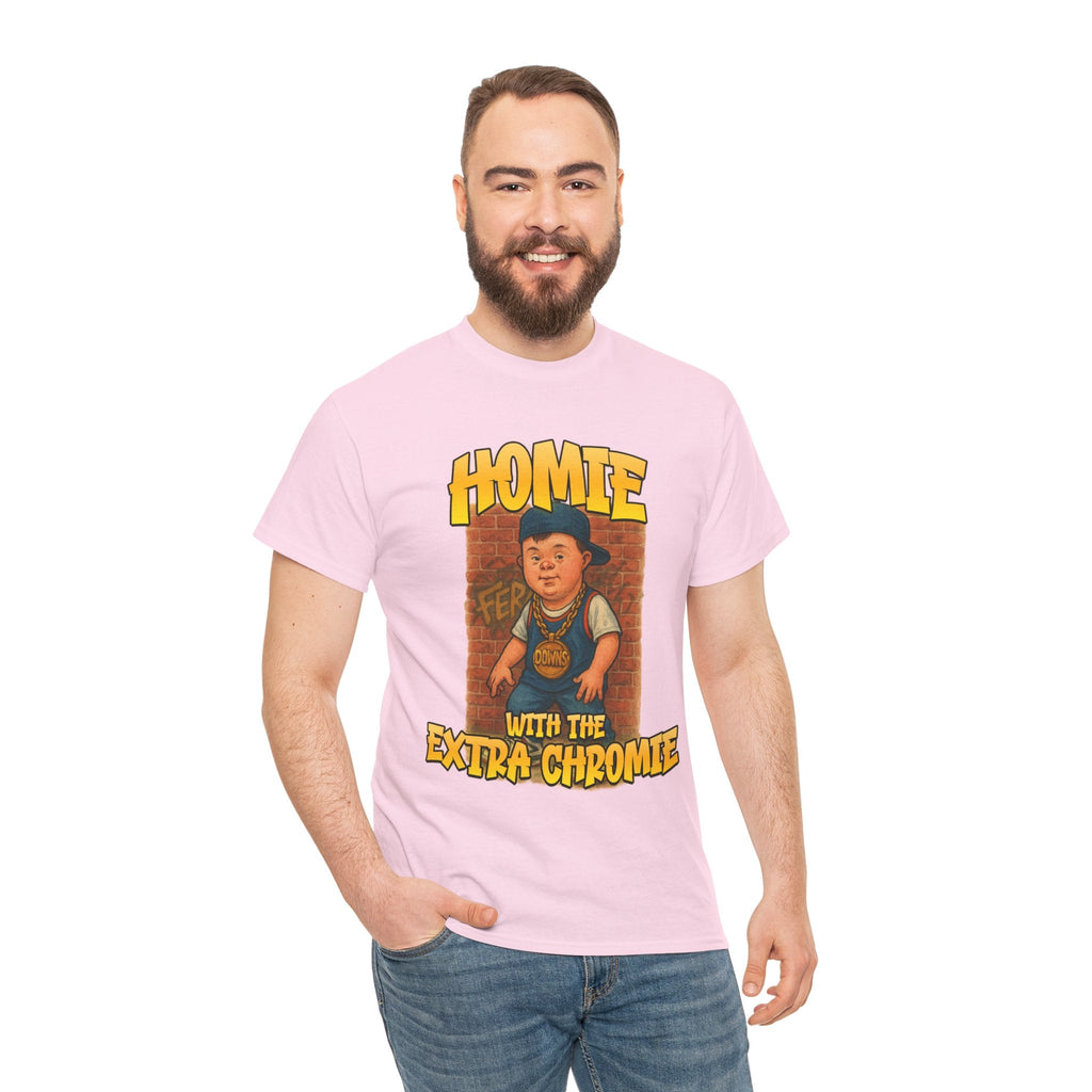 Homie with the Extra Chromie Shirt – Fun Supportive Tee for Down Syndrome Awareness – Gildan 5000