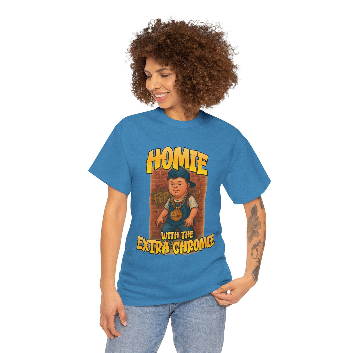Homie with the Extra Chromie Shirt – Fun Supportive Tee for Down Syndrome Awareness – Gildan 5000