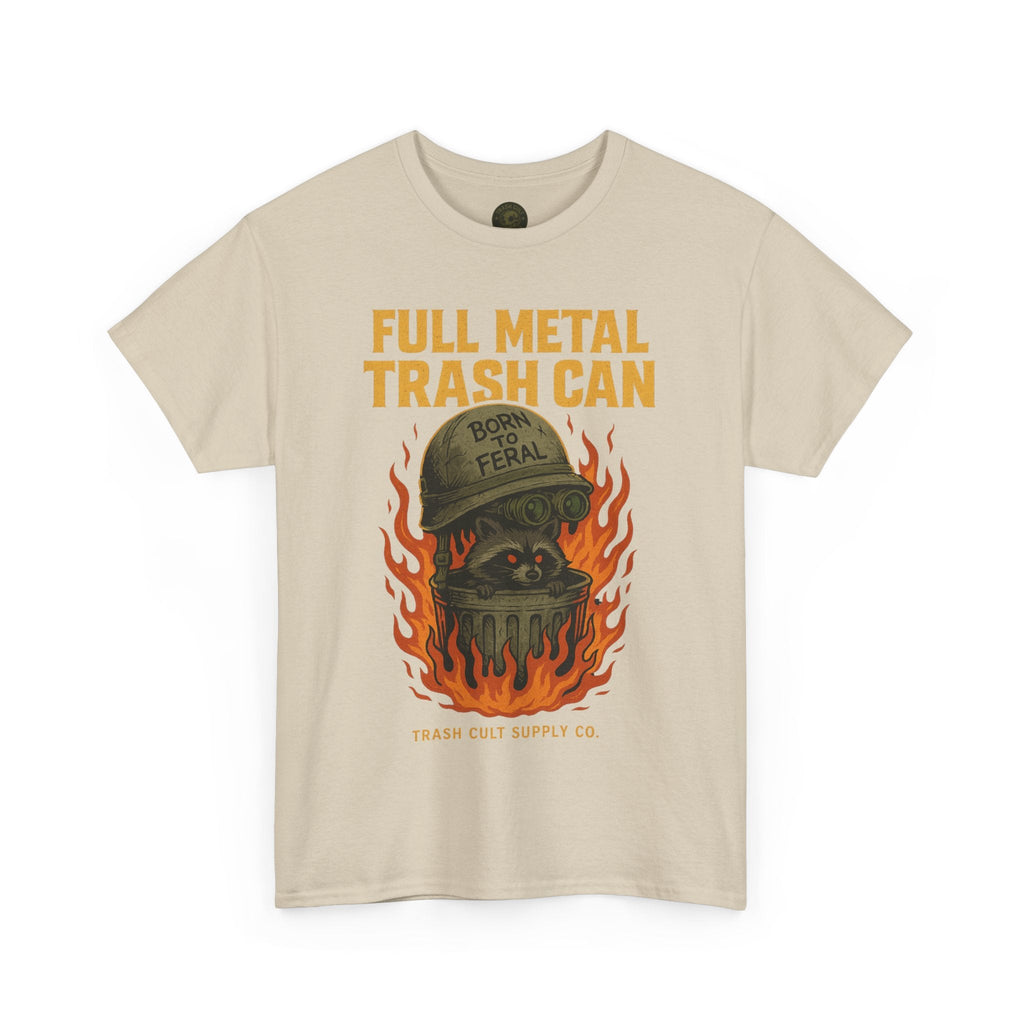 Full Metal Trash Can T-Shirt – Born to Feral Raccoon Graphic | Trash Cult Supply Co. | Gildan 5000 Tee