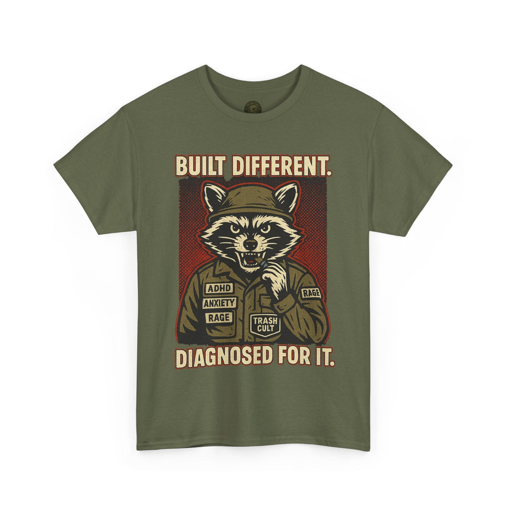 Built Different Diagnosed For It Military Raccoon Shirt – Gildan 5000